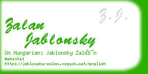 zalan jablonsky business card